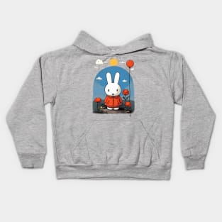 miffy with flowers Kids Hoodie